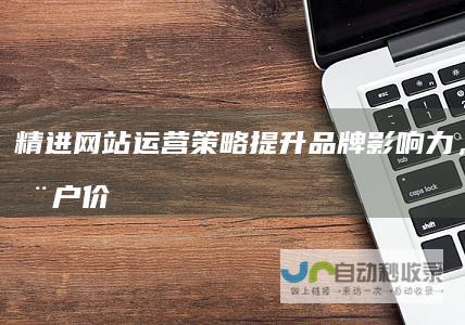 精进网站运营策略：提升品牌影响力，放大用户价值